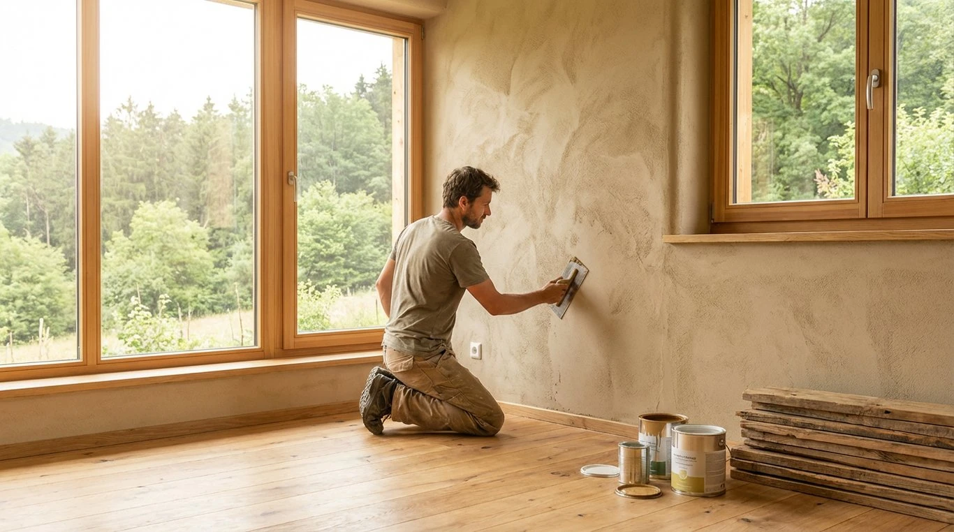 Intérieur rénové avec des matériaux durables et bois clair