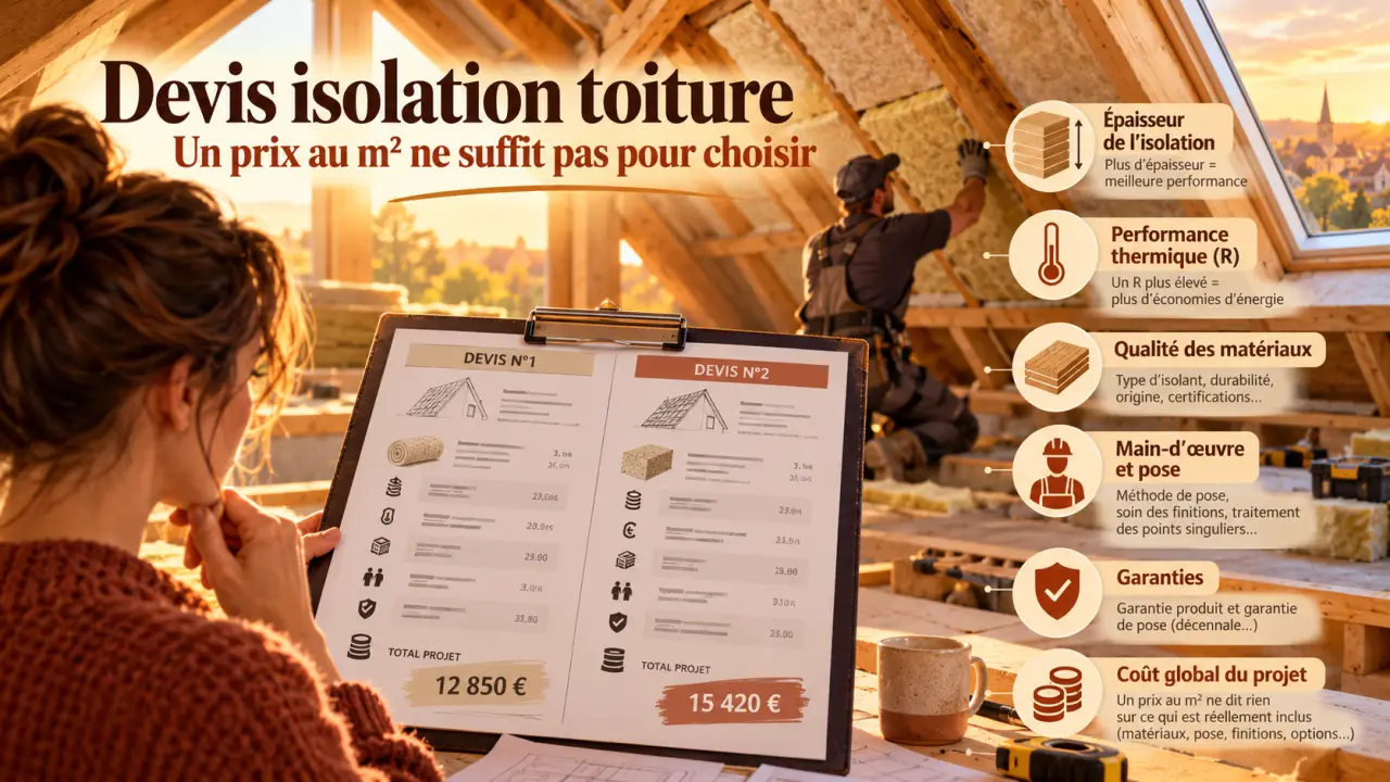 Devis isolation toiture : un prix au m² ne suffit pas pour choisir