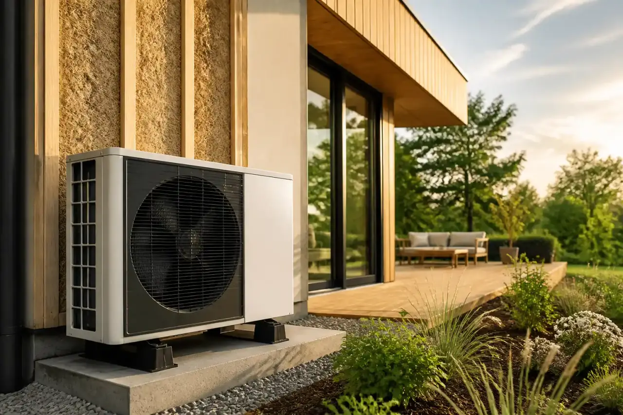 Salon rénové lumineux avec matériaux naturels, confort thermique et vue sur le jardin