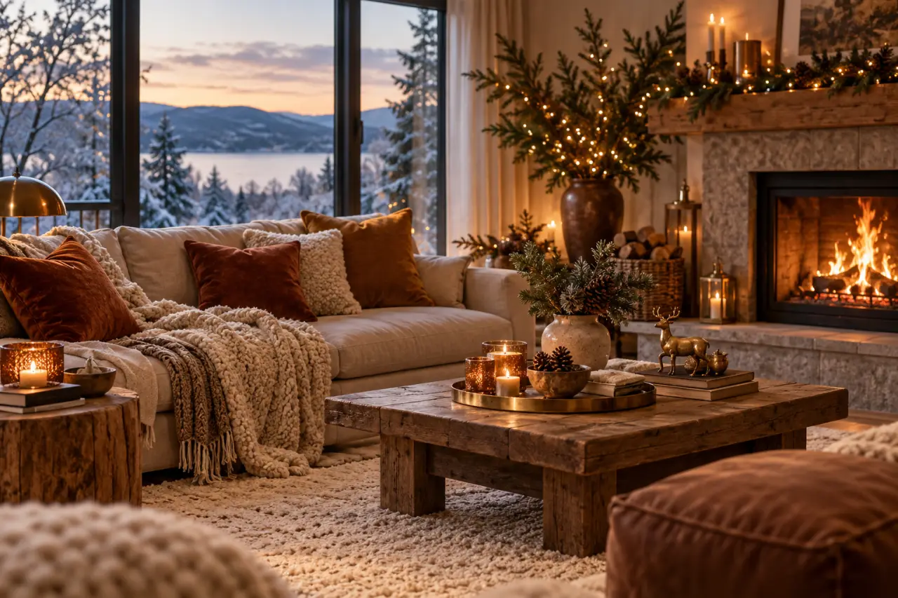 Décoration hiver maison : prolongez l’ambiance de Noël avec des matières chaudes