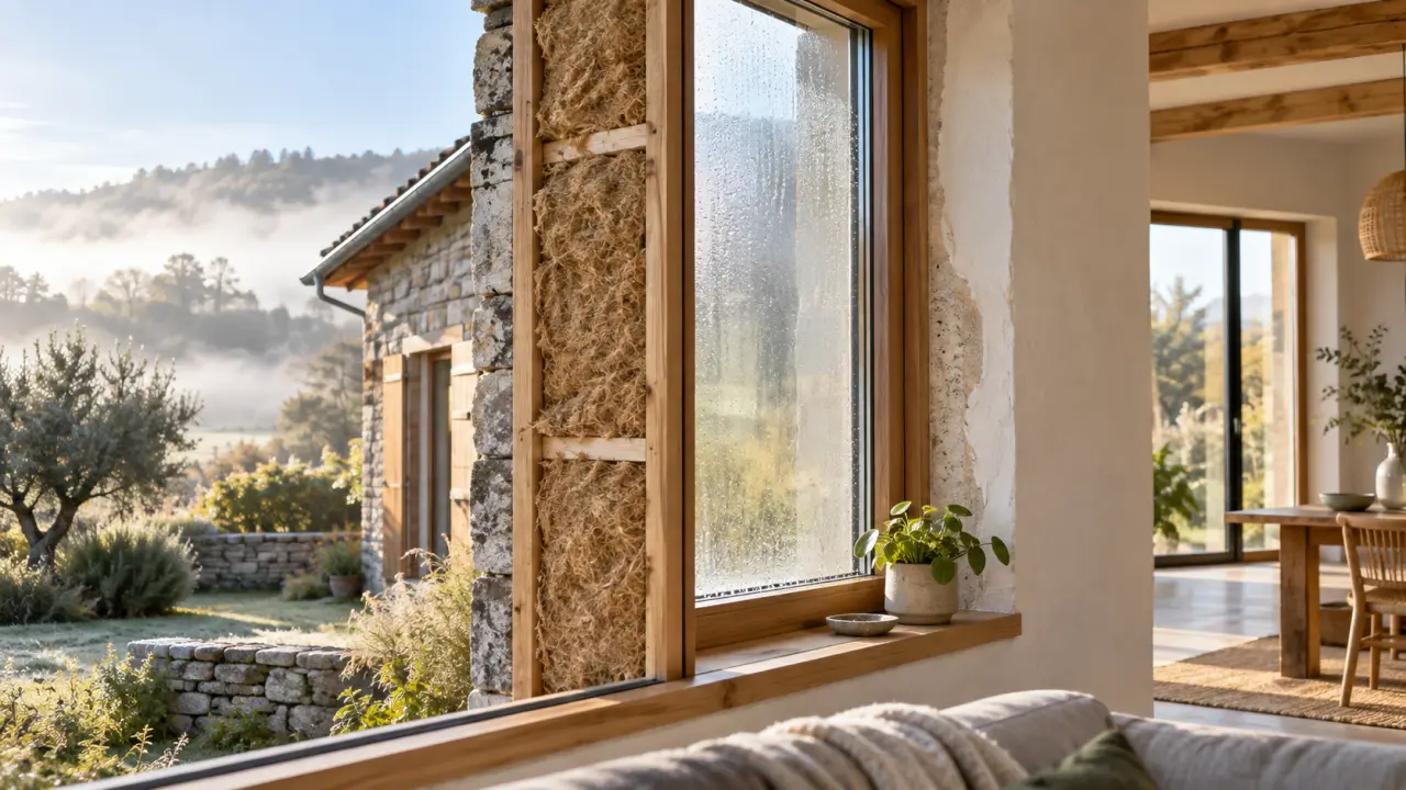 Intérieur d'une maison saine et lumineuse avec des finitions en bois naturel
